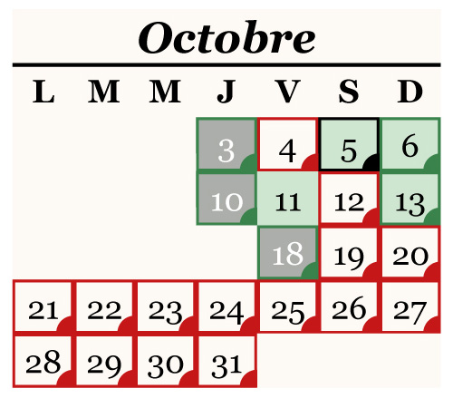 calendrier puy du fou octobre